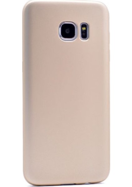 Samsung Galaxy S7 Edge Mat Premium Silikon Kılıf - Gold + 360 Full Body Ekran Koruma (Ön-Arka)