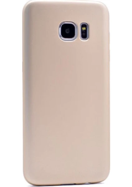 Tekno Grup Samsung Galaxy S7 Mat Premium Silikon Kılıf - Gold + Cam Ekran Koruyucu