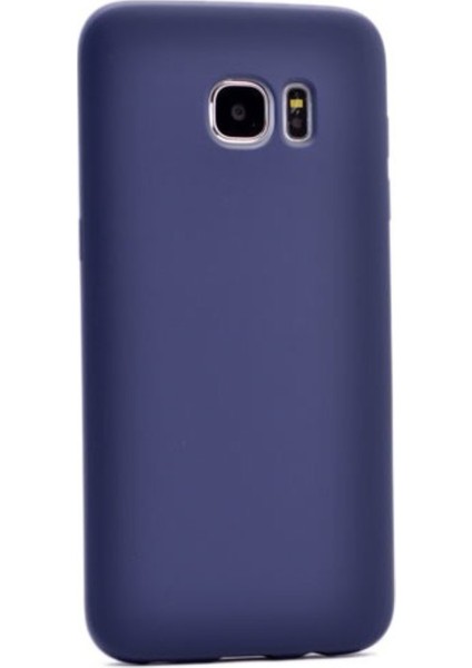 Samsung Galaxy S7 Mat Premium Silikon Kılıf - Lacivert + Cam Ekran Koruyucu