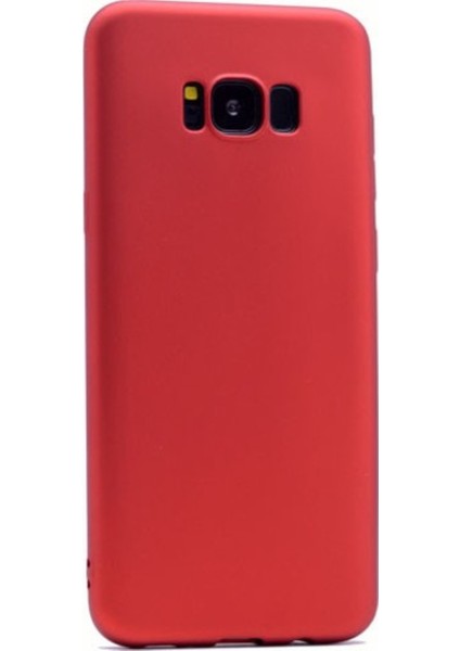 Samsung Galaxy S8 Mat Premium Silikon Kılıf - Kırmızı + Tam Kaplayan 6D Nano Ekran Koruyucu