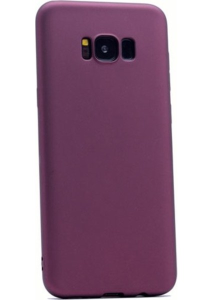 Samsung Galaxy S8 Plus Mat Premium Silikon Kılıf - Bordo + Tam Kaplayan Cam Ekran Koruyucu