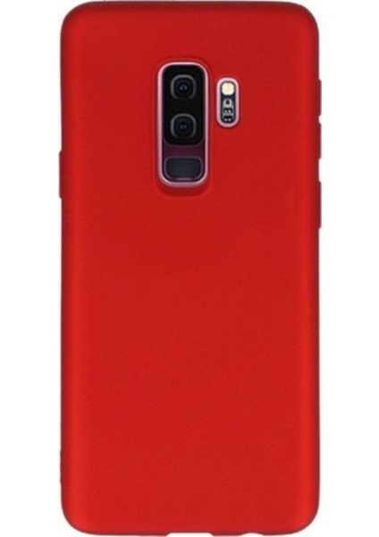 Samsung Galaxy S9 Plus Mat Premium Silikon Kılıf - Kırmızı + Tam Kaplayan 6D Nano Ekran Koruyucu