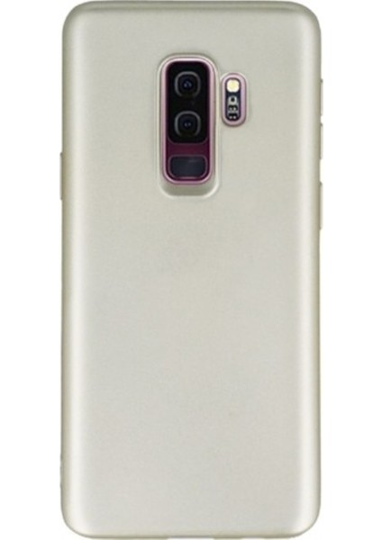 Samsung Galaxy S9 Plus Mat Premium Silikon Kılıf - Gold + Tam Kaplayan Cam Ekran Koruyucu