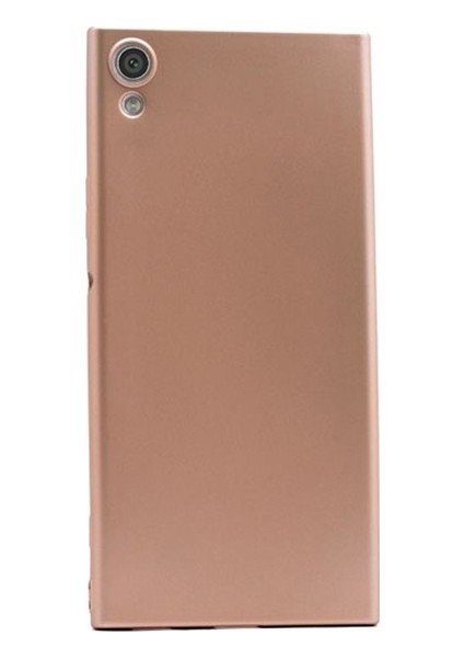 Sony Xperia XA Ultra Kılıf Mat Premium Silikon Kılıf - Gold + Cam Ekran Koruyucu