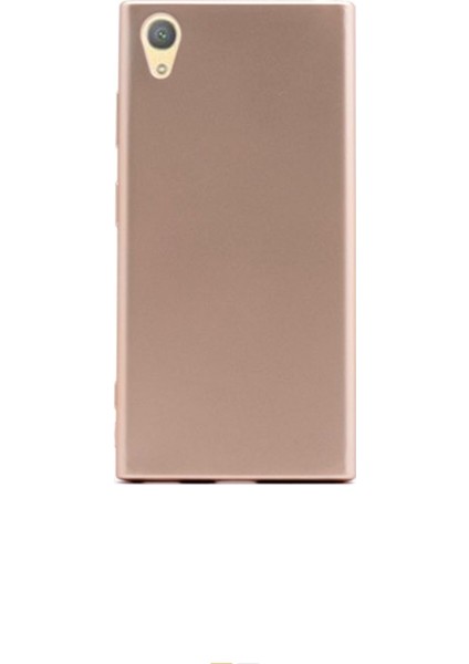 Sony Xperia Xa1 Plus Mat Premium Silikon Kılıf - Gold + Cam Ekran Koruyucu