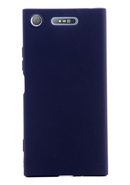 Sony Xperia XZ1 Kılıf Mat Premium Silikon Kılıf - Siyah + Cam Ekran Koruyucu