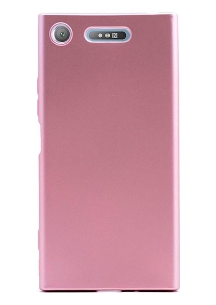 Sony Xperia XZ1 Kılıf Mat Premium Silikon Kılıf - Rose + Cam Ekran Koruyucu