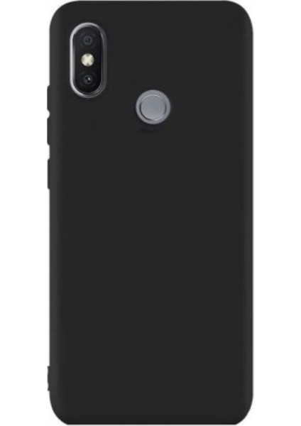 Xioami Mi A2 Lite Mat Premium Silikon Kılıf - Siyah + Cam Ekran Koruyucu