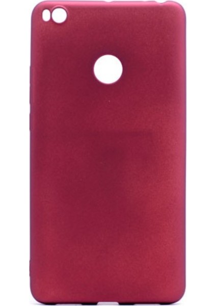 Xioami Mi Max2 Mat Premium Silikon Kılıf - Bordo + Cam Ekran Koruyucu