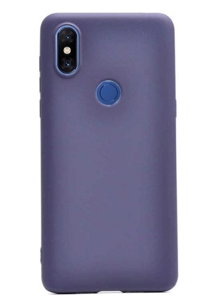 Xioami Mi Mix 3 Kılıf Mat Premium Silikon Kılıf - Lacivert + Cam Ekran Koruyucu