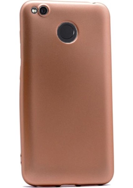 Tekno Grup Xioami Redmi 4X Mat Premium Silikon Kılıf - Gold + Cam Ekran Koruyucu