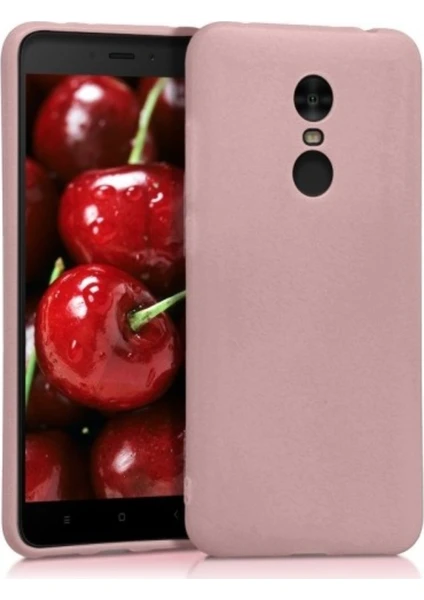 Tekno Grup Xioami Redmi 5 Plus Mat Premium Silikon Kılıf - Rose + Cam Ekran Koruyucu