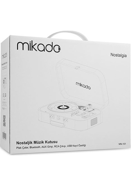 Nostalgia MN-101 Pikap Mercan Rengi Usb+RCA+Bluetooth Destekli Müzik Kutusu