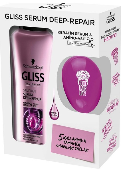 Serum Deep Repaır Şampuan 525 ml + Saç Açıcı Tarak