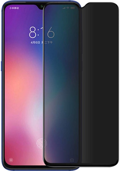 Xiaomi Mi 9 SE Ekran Koruyucu Temperli Kırılmaz Privacy Hayalet Gizliklik Filtreli Siyah