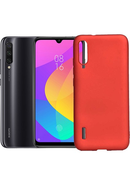 Xiaomi Mi A3 Kılıf Klasik Mat Renkli Yumuşak Premier Silikon Kırmızı