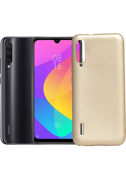 Xiaomi Mi A3 Kılıf Klasik Mat Renkli Yumuşak Premier Silikon Altın