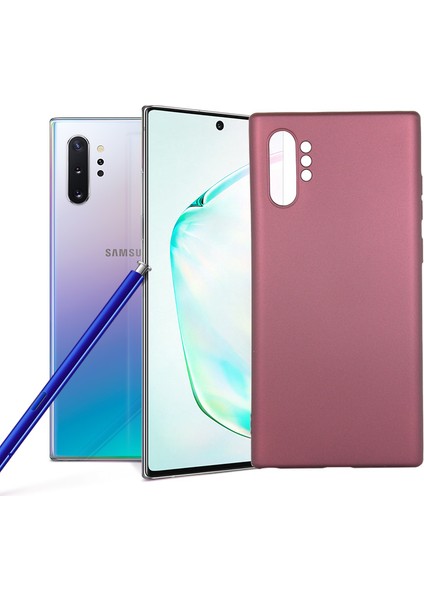 Samsung Galaxy Note 10 Plus Kılıf Klasik Mat Renkli Yumuşak Premier Silikon Koyu Mor