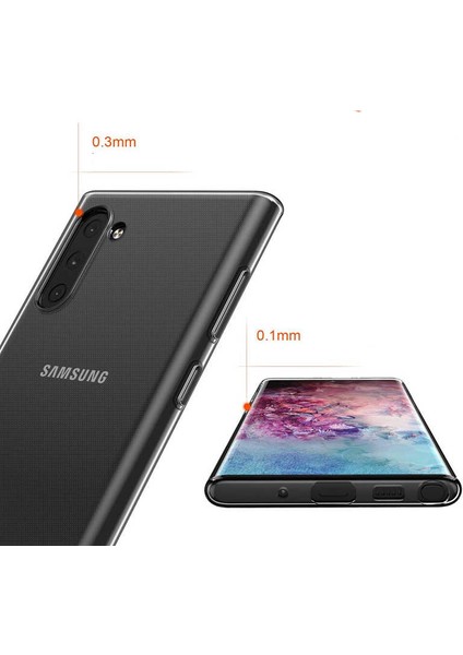 Case 4U Galaxy Note 10 Uyumlu Kılıf A+ Şeffaf Lüx Süper Yumuşak 0.3mm Ince Slim Silikon