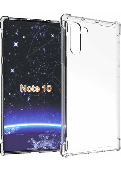 Samsung Galaxy Note 10 Uyumlu Kılıf Köşe Korumalı Darbe Emici Anti Shock Arka Kapak Şeffaf