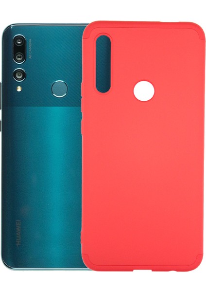 Huawei Y9 Prime 2019 Kılıf 3 Parçalı Tam Koruma Sert Mika Ays Kapak Kırmızı