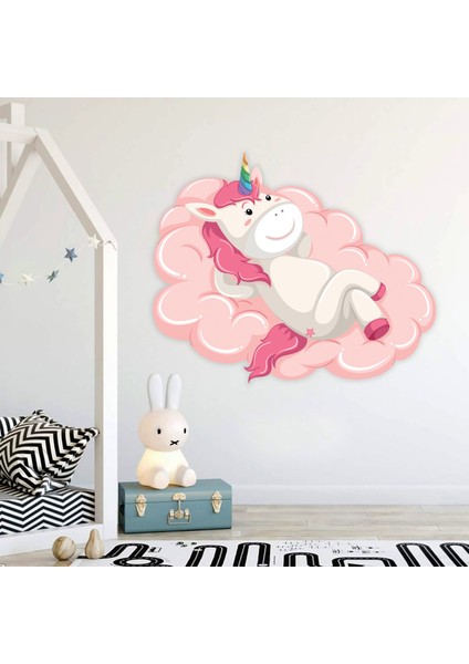 Areksan Reklam Pembe Bulut ve Unicorn Çocuk Odası Duvar Sticker
