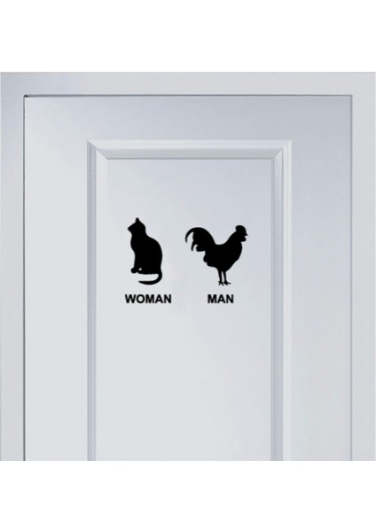 Areksan Reklam Man Woman Wc Kedi Horoz Banyo Sticker