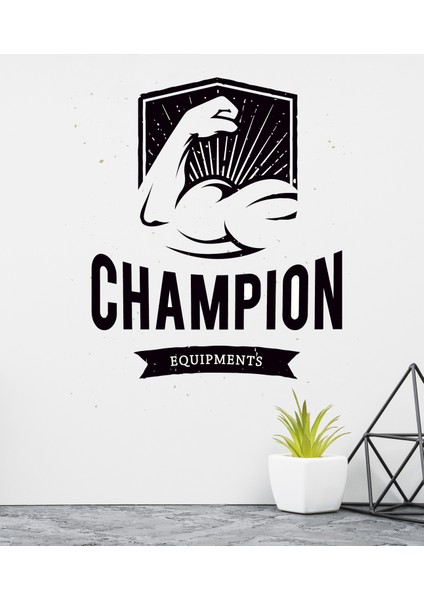 Areksan Reklam Champion Fitness Equipments Duvar Sticker
