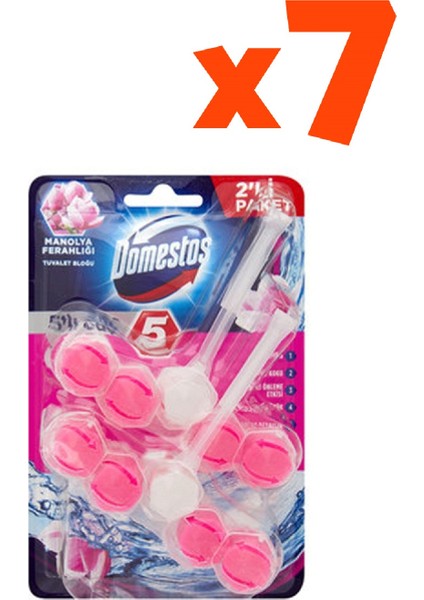Wc Blok Manolyalı 2x5'li Tuvalet Temizleyici 7'li Set
