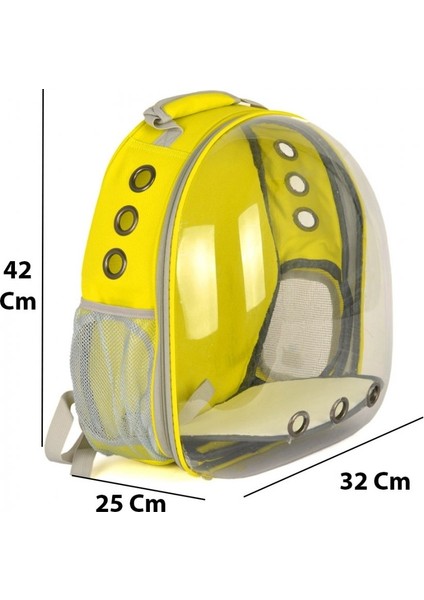 Astronot Kedi Köpek Taşıma Çantası Sarı