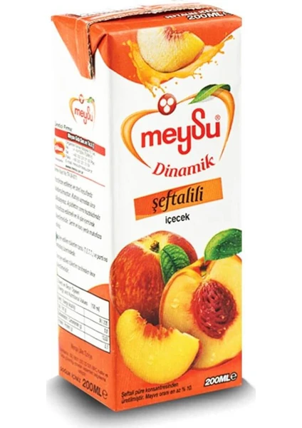 Meysu Dinamik Şeftali Meyveli İçecek 200 ml (27'li)