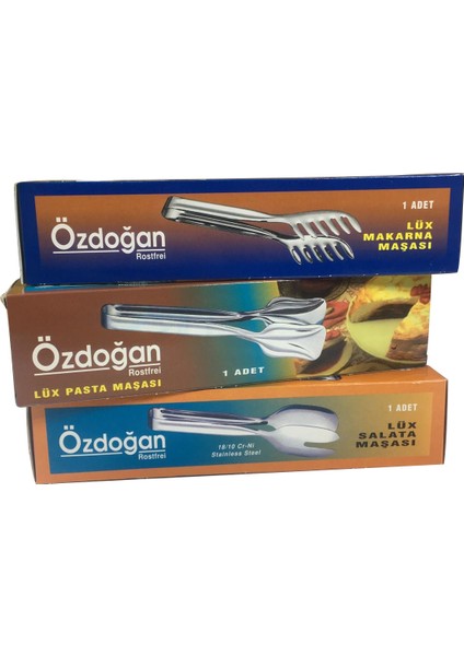 3lü Süper Paslanmaz Kromajlı Süper Lüx Pasta, Makarna, Salata Servis Maşaları fiyatları