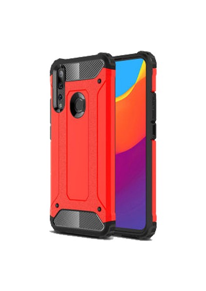 HUAWEİ Y9 Prime 2019 Kılıf Zırhlı Shockproof Kılıf Kırmızı