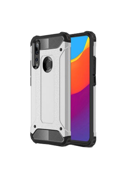 HUAWEİ Y9 Prime 2019 Kılıf Zırhlı Shockproof Kılıf Gümüş