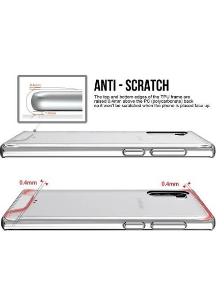 Samsun Galaxy Note 10 Kılıf Şeffaf Hard Crystal Bumper Kılıf