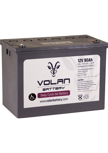 Volan Battery 12 Volt 90 Ah (Amper) Engelli Aracı Aküsü (Ücretsiz Kargo)