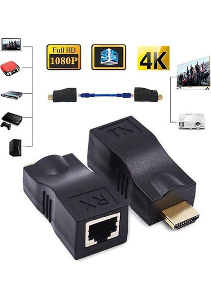 hdmı 2.0 4k/2k extender hdmı 2.0 to rj45 cat5e/cat6 30m uzatma ap