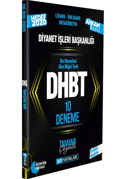 Ddy Yayınları DHBT 2020 Ahkam Serisi Tüm Adaylar Tamamı Çözümlü 10 Deneme