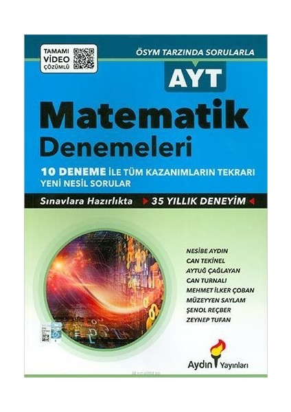 Aydın Yayınları AYT Matematik 10'lu Deneme Sınavı