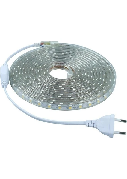 Şerit LED Hortum 3 Çip Dış Mekan Smd LED Beyaz Renk 15 M + Fiş