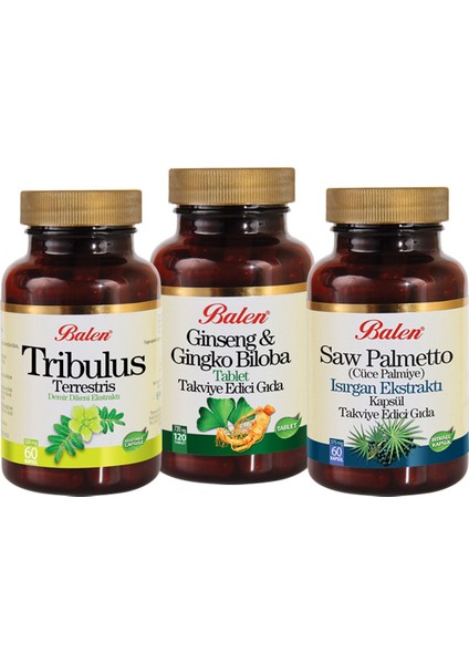Performen Set Ginseng & Ginkgo Biloba + Tribulus + Saw Palmetto