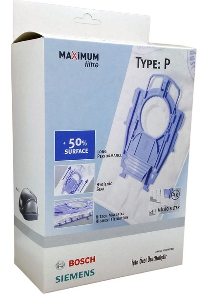Bosch Bsg 82222 Ergomaxx Süpürge Toz Torbası 4 Adet + Micro Filtre