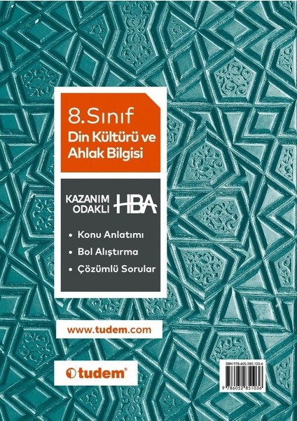 Tudem Yayınları 8. Sınıf Din Kültürü ve Ahlak Bilgisi Kazanım Odaklı HBA fiyatları