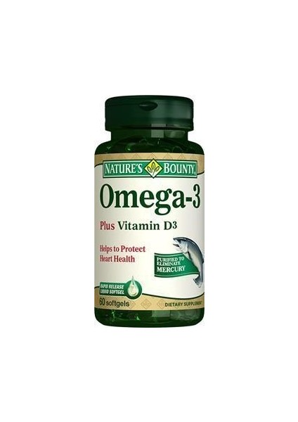 Omega-3 Plus Vitamin D3 60 Kapsül NAT307812
