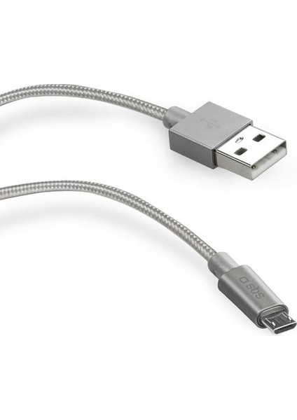 Micro Kablo 1 Mt. Metal Konnektör Örgü Gri TECABLEMICROBS