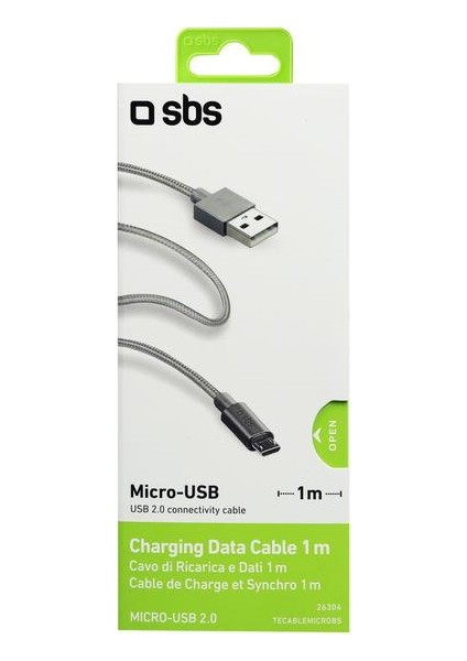 Micro Kablo 1 Mt. Metal Konnektör Örgü Gri TECABLEMICROBS