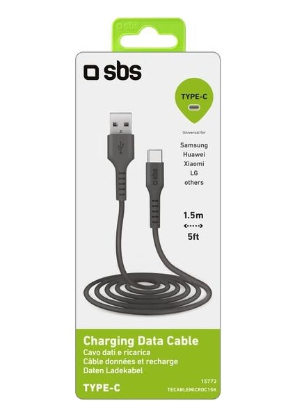 Type-C Kablo 1.5 Mt Siyah TECABLEMICROC15K
