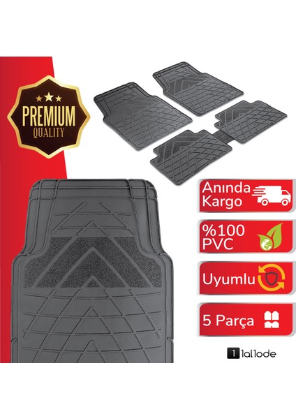 Oto Paspas 3D 5 Parça Tüm Araçlara Uyumlu Universal %100 Pvc
