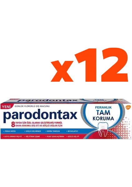 Paradontax 75 ml Tam Koruma Ferahlık Diş Macunu 12'li Set