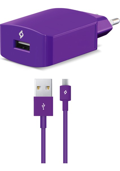 SpeedCharger Seyahat Şarj Aleti Micro USB 2.1A - Mor